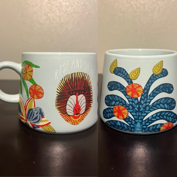 OPALHOUSE Rise and Shine BABOON Jungle Porcelain Mug ~ Monkeys ~ Africa - Picture 1 of 10